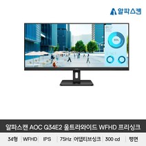 알파스캔 AOC Q34E2 울트라와이드 WFHD 프리싱크 75 시력보호 무결점 모니터