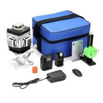 레이저레벨기 4d 16lines 레이저 레벨 그린 셀프 레벨링 360 수평 수직 크로스 측정 빔 레이저 레벨브래킷 배터리 포함 레벨기 8, 협력사, EU 플러그