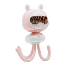 아미토 유모차 선풍기 휴대용 문어발 집게 거치대, 핑