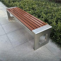 야외 벤치 의자 야외용 공원 정원 운동장 벤치의자 시리즈, 150x40x45cm(브라운바 스텐사각프레임)