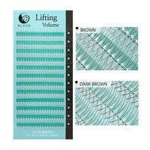 블레스 [다크브라운]리프팅볼륨래쉬 2D(Y래쉬) 러시안볼륨래쉬 속눈썹연장재료 닭발래쉬 컬러속눈썹, 1개, [다크브라운]컬종류-JC컬/컬굵기-0.07/컬길이-9mm