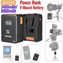 배터리마운트 zgcine zg-v99 zg-v50 v 마운트 배터리 6800mah power bank li-ion 배터리 소니 사진 스튜디오 led 비디오 라이트 v 잠금