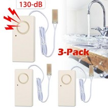 3Pack Water Leak Sensor Detector Flood Alarm for Basement 130dB Work Alone Battery Operated Excludin, [01] 3pcs