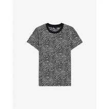 THE KOOPLES 레오파드 프린트 라운드넥 코튼 저지 티셔츠 - ECR01