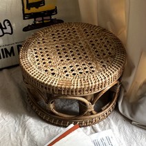 라탄거실테이블 원형 사각형 탁자 다도 티, 지름18cm좌석 지름30cm