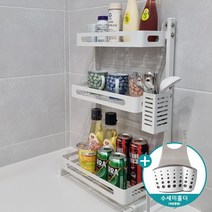 비텐 메탈 블랙 양념통정리대 주방선반 양념통선반, 화이트