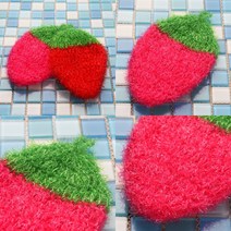 마트498 딸기 수세미 9X14CM 탄냄비닦기 싱크대 냄비수세미 후라이팬 코팅팬세척 스텐냄비탄거