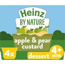 Heinz Pear and Apple Custard Dessert 하인즈 애플 앤 페어 커스터드 디저트 4m+ 100g 4개입 3팩