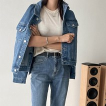 본앤엘라 슬릿 오버핏 데님 자켓