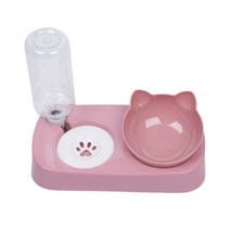고양이자율급식 2in1 애완 동물 강아지 더블 그릇 물 디스펜서 자동 식수 애완 동물 급수기 0-15도 틸팅 넥 가드 그릇, p