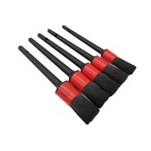 세차 브러시 소프트 자동차 인테리어 청소 도구 에어컨 공기 배출구 브러시 5 개/세트, Black, 01 Black