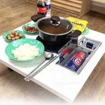미니 불판 식탁 4color 접이식 로스타 테이블 버너 고깃집 혼술 손님맞이 집들이선물, 아카시아 집성목