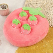 Sniff Pets Hide Food Toys Dog Puzzle Toy Carrot Plush Chew Toy Improve Eating Habits Durable Chew Ca, 06 4PCS Strawberry