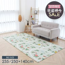 235/250*140 빅사이즈 유아동 놀이방 거실 발코니 베란다 유치원 어린이집 층간소음방지 냉기차단 강아지매트, 02.테라조화이트/캠핑그린