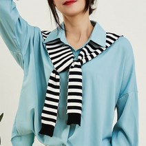 레이어드 니트 어깨 숄 페이크 가디건