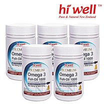 뉴질랜드 하이웰 프리미엄 오메가3 피쉬오일 1000mg 300캡슐 x5 알티지오메가3 비타민, 5box