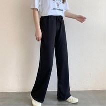 여성 와이드핏 밴딩 캐주얼 외출 바지 간절기코디 봄