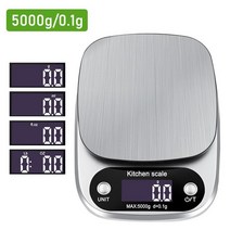 고정밀 백라이트 전기 저울 3 9V USB 충전 스테인레스 스틸 계량 주방 저울 천칭 3 kg 5 kg 10 kg 0.1g 1g, 02 5KG 0.1g