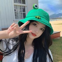 유니 귀여운 개구리 벙거지 챙모자 버킷햇