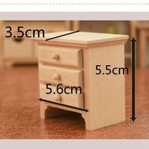 카페의자테이블 카페창업 인테리어가구 1/12 미니 인형의 집 미니어처 나무 책상 커피 테이블 의자 시뮬레, 11 Bedside Table-03