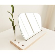 두께있는 무프레임 디자인 화장대 거울+받침세트(6종) 학생용 예쁜 수납 큰, 페블/받침 화이트