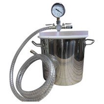 에폭시 실리콘 기포제거 탈포기 스텐 진공펌프 탱크, 12L 소포통 스테인레스 25*25cm 3갤런, 1개