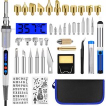 우드버닝펜 우드버닝툴 온도조절 인두기 공예용 그래피 DIY 목공 툴 세트 모음, LCD C세트