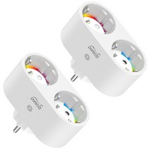 gosund sp211 wifi 스마트 플러그 콘센트 16a 2 in 1 tuya smart life home electric smart socket alexa google 90d, 2팩, 유럽 ​​연합, 2