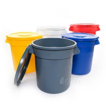 벤티드 브루트 컨테이너 37L 대형 휴지통 튼튼한 다용도통 업소용 쓰레기통 대용량, 브루트 컨테이너세트 37L, (회색), 1개