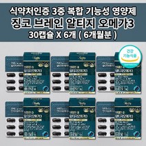 기억력 감퇴 저하 좋아지는 법 집중력 향상 기억 장애 갱년기 증상 예방 기억력에 뇌에 좋은 뇌 두뇌 기능 건강 개선 혈관 질환 건강 혈액 순환 영양제 징코 알티지 오메가3 30캡슐, 6개