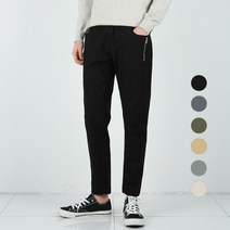 [데님공방] 남자 스판 절개 밴딩팬츠 6컬러 테이퍼드핏 지퍼 디테일 데일리 면바지