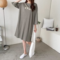 아이슈즈루즈핏 반팔 롱 원피스 1082724