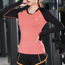 여성 헬스복 배색 손등커버 나그랑 긴팔티 10대 조깅복 긴팔트레이닝 학생