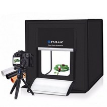포토박스 배경 셀프 라이트 부스 스튜디오 led PULUZ 박스 LED 미니 사진 박스 5500LM 소프트 텐트 세트 3 색 배경 40cm 64PCs154453, EU Plug