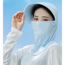 골프장 캐디 360도 햇빛 가리개 마스크 UV 클라바 여자 자외선 차단, free, 화이트