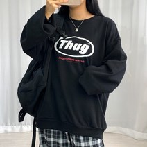 [기모추가/루즈핏] 터그 레터링 맨투맨