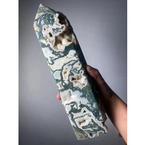 아름다운 대형 천연 이끼 마노 타워 힐링, 01 80-100g