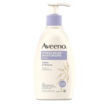 Aveeno 스트레스 릴리프 모이스처라이징 바디로션 18 Fl oz 3팩 라벤더 천연 오트밀 카모마일 일랑일랑 에센셜 오일 진정 릴랙싱 효과, Stress Relief Lotion