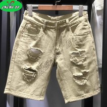 SHENGBOM 여름 남성 캐주얼 면 카고 반바지 남자 1813부 청바지 3F+HY107WH