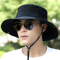 아이스핏 사파리모자 자외선차단모자 등산모자 아웃도어 낚시모자 정글모, 블랙