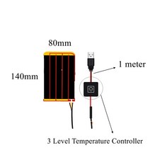 손목찜질기 온열찜질기 5V USB 전기 난방 필름 패드 열 탄소 섬유 원적외선 히터 랩 애완 동물 재킷 조끼 장갑 양말 바지 벨트 옷, 8.140x80mm - 5V