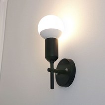 베이직 라인 벽등, G95 LED 에디슨전구 4W (전구색) 포함, 블랙