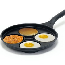 포시즌 4구 에그팬 국내생산 다이아몬드코팅 팬케이크팬 원형 후라이팬 계달 달걀, 단품