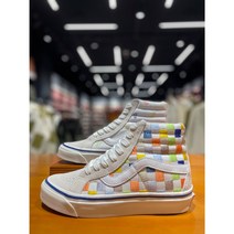 (VANS) 보드화 남녀공용 하이탑 애너하임 헤리티지 엠브로이더리 체커보드 스케이트 하이 38 DX (멀티) (VN0A5KRIAVZ)(1145085)