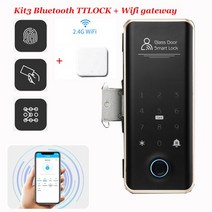 디지털 키 지문 유리문 도어락TTLOCK 원격 잠금 장치 유리 도어 용 스마트 나무 문 동적 코드 자동 디지털, 03 Kit3_02 Type B