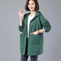 40-50대 중년여성 후드 트렌치 코트 오버사이즈 캐주얼 자켓 점퍼 빅사이즈 엄마옷 마담옷S220902035