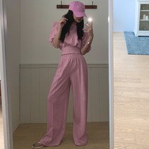 떳다그녀 루모나 핀턱 맨투맨 & 팬츠 SET