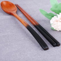 100SU 옻칠 나무 수저 세트 뿌림 1개 1세트, 흑색-일반포장
