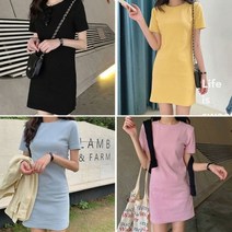 미니 여름 슬림 원피스 카라 무지 기본 브이넥 반팔 롱원피스 깔끔한 프릴 플라워 여성
