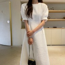 펄 트위드 반팔 돌잔치 셀프웨딩 추천 롱원피스